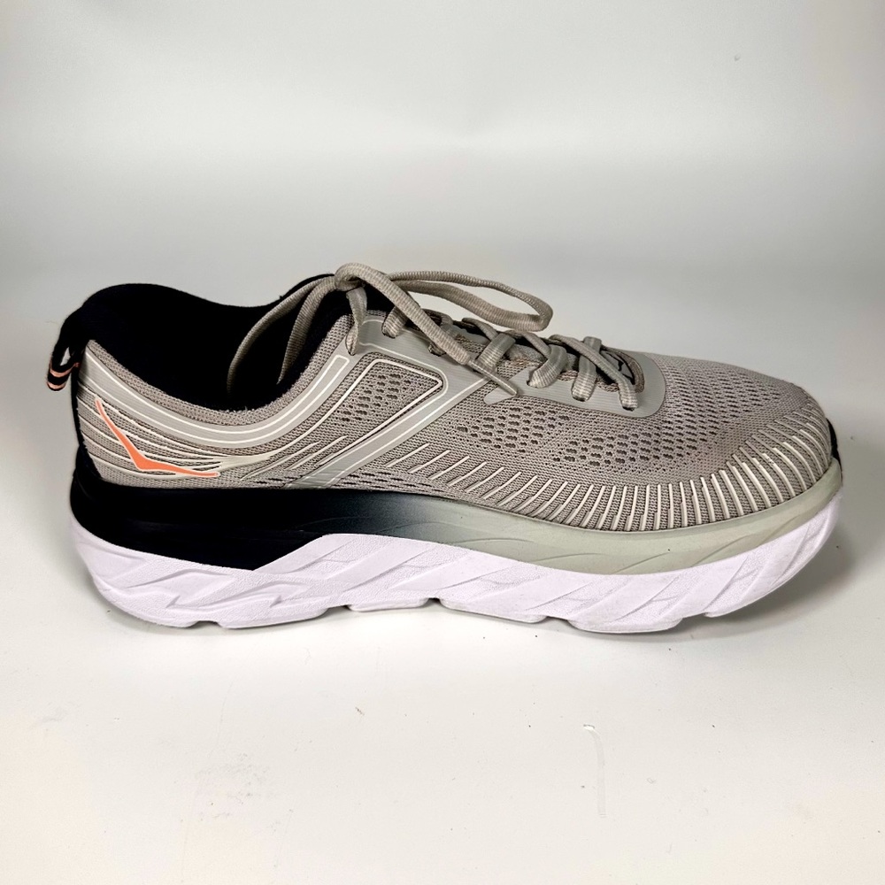 Hoka One One Women’s Bondi 7 Wide Running Shoe in Lunar Rock/Black Iris Mesh - Picture 3 of 13